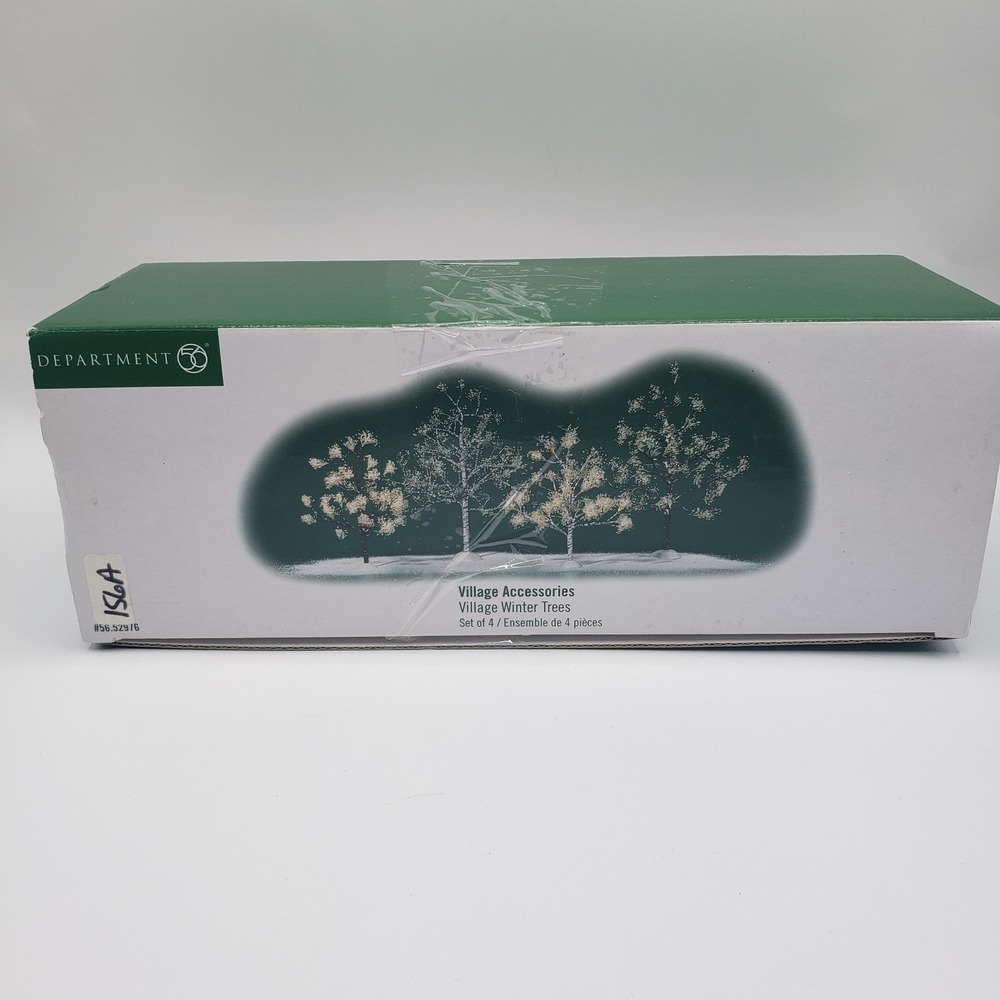 Dept 56 Village Accessories Village Winter Trees Set of 4 #52976 Retired